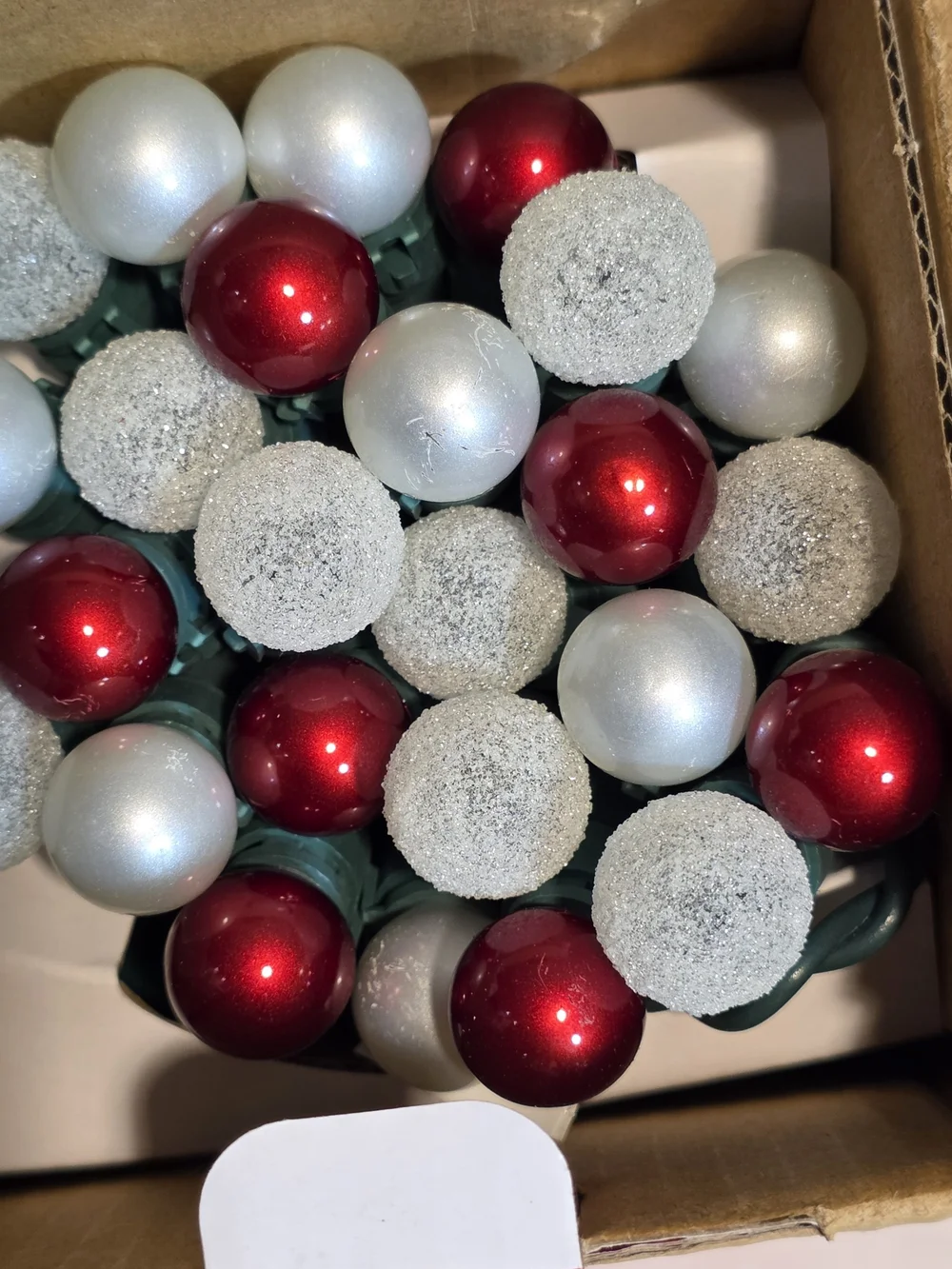 50 LED String Fairy Lights Red Warm White Indoor Outdoor Round Ball Blubs